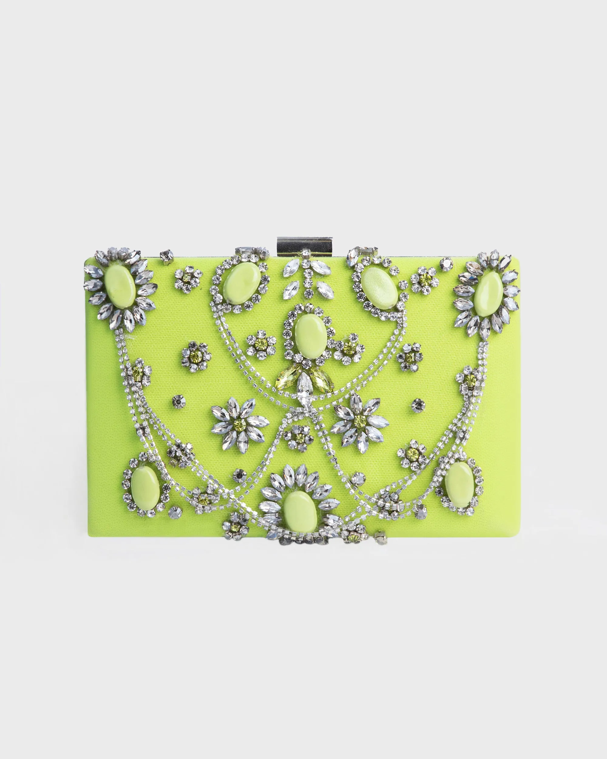 Bejeweled Lime Clutch