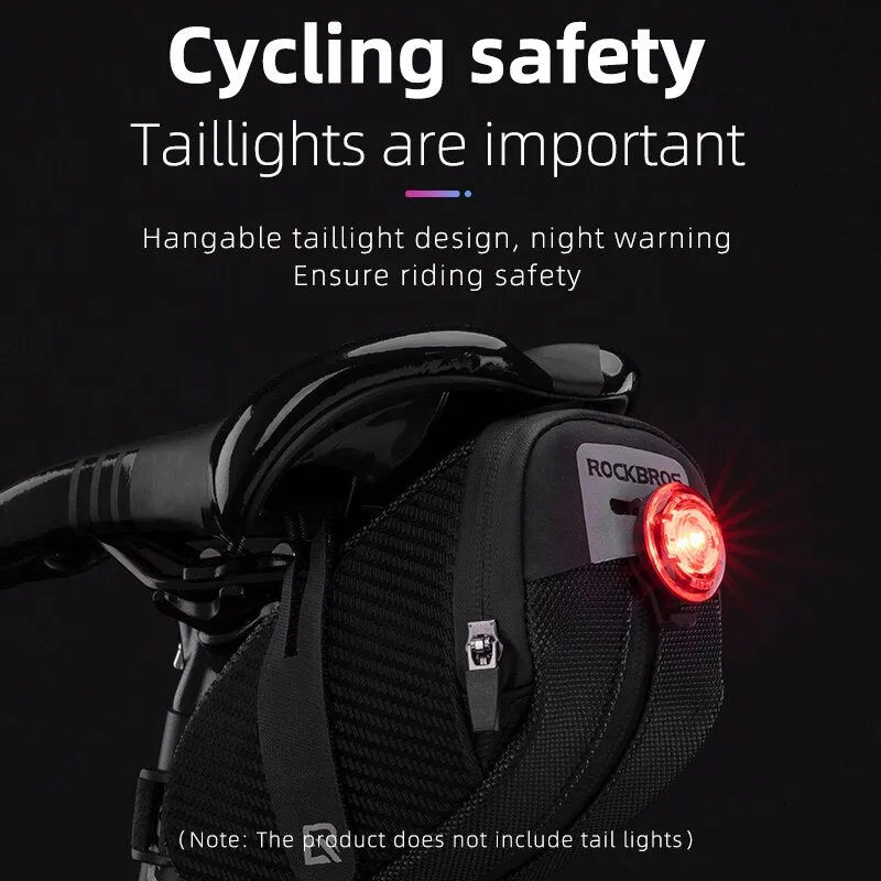 Bicycle Bag Water Repellent Reflective Hidden Space Large Saddle Bag Scrath Resistant Cycling Bag