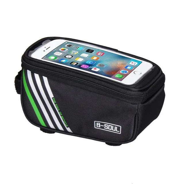 Bicycle Handlebar Phone Holder With Water Resistant Compartment
