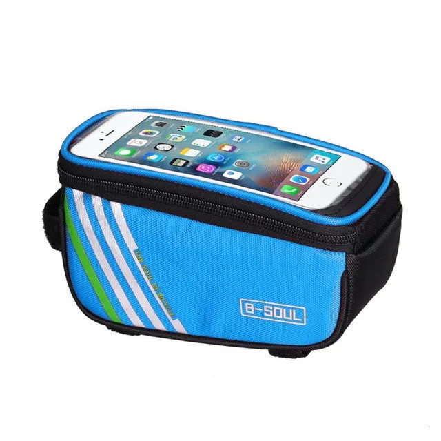 Bicycle Handlebar Phone Holder With Water Resistant Compartment