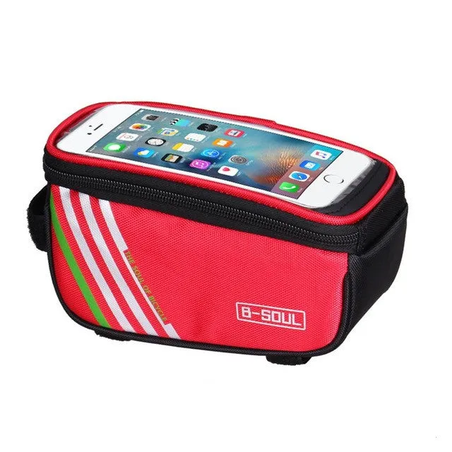 Bicycle Handlebar Phone Holder With Water Resistant Compartment