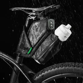 Bike Saddle Bag With Water Bottle Pocket Waterproof Reflective MTB Bicycle Portable Seatpost Tail Bag