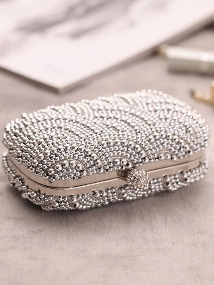Bridal Luxury Wedding Event Evening Pearl Clutch Women Purse