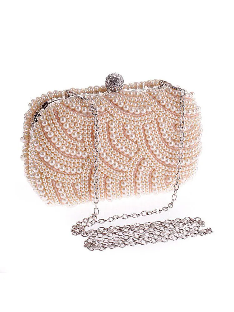 Bridal Luxury Wedding Event Evening Pearl Clutch Women Purse