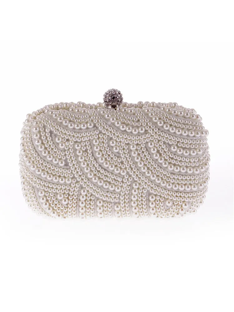 Bridal Luxury Wedding Event Evening Pearl Clutch Women Purse