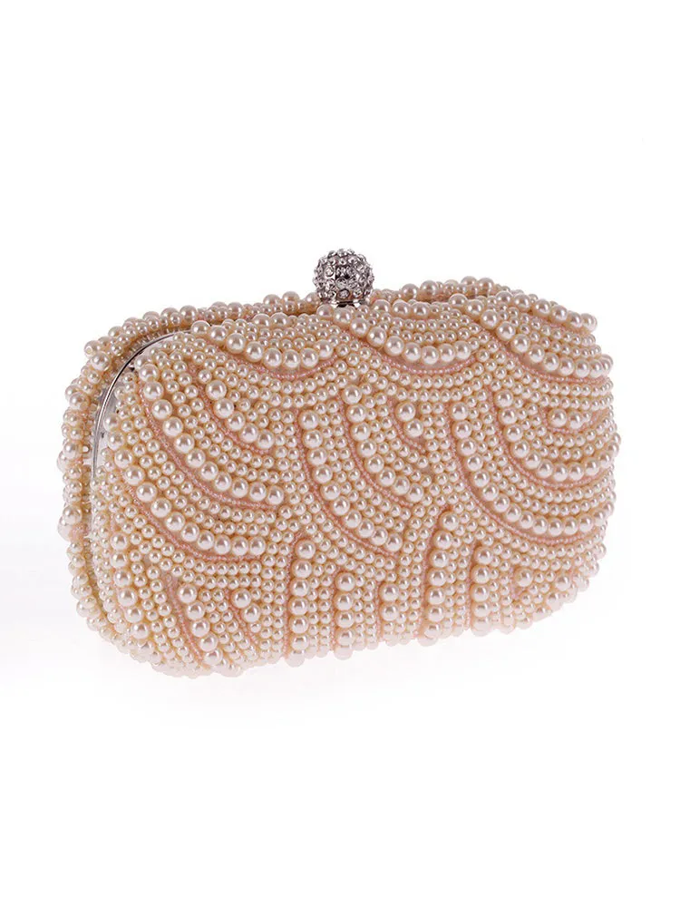 Bridal Luxury Wedding Event Evening Pearl Clutch Women Purse