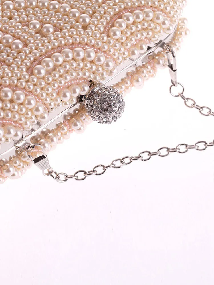 Bridal Luxury Wedding Event Evening Pearl Clutch Women Purse