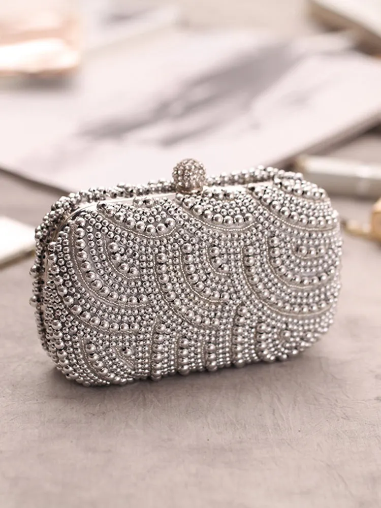 Bridal Luxury Wedding Event Evening Pearl Clutch Women Purse