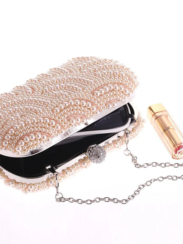 Bridal Luxury Wedding Event Evening Pearl Clutch Women Purse