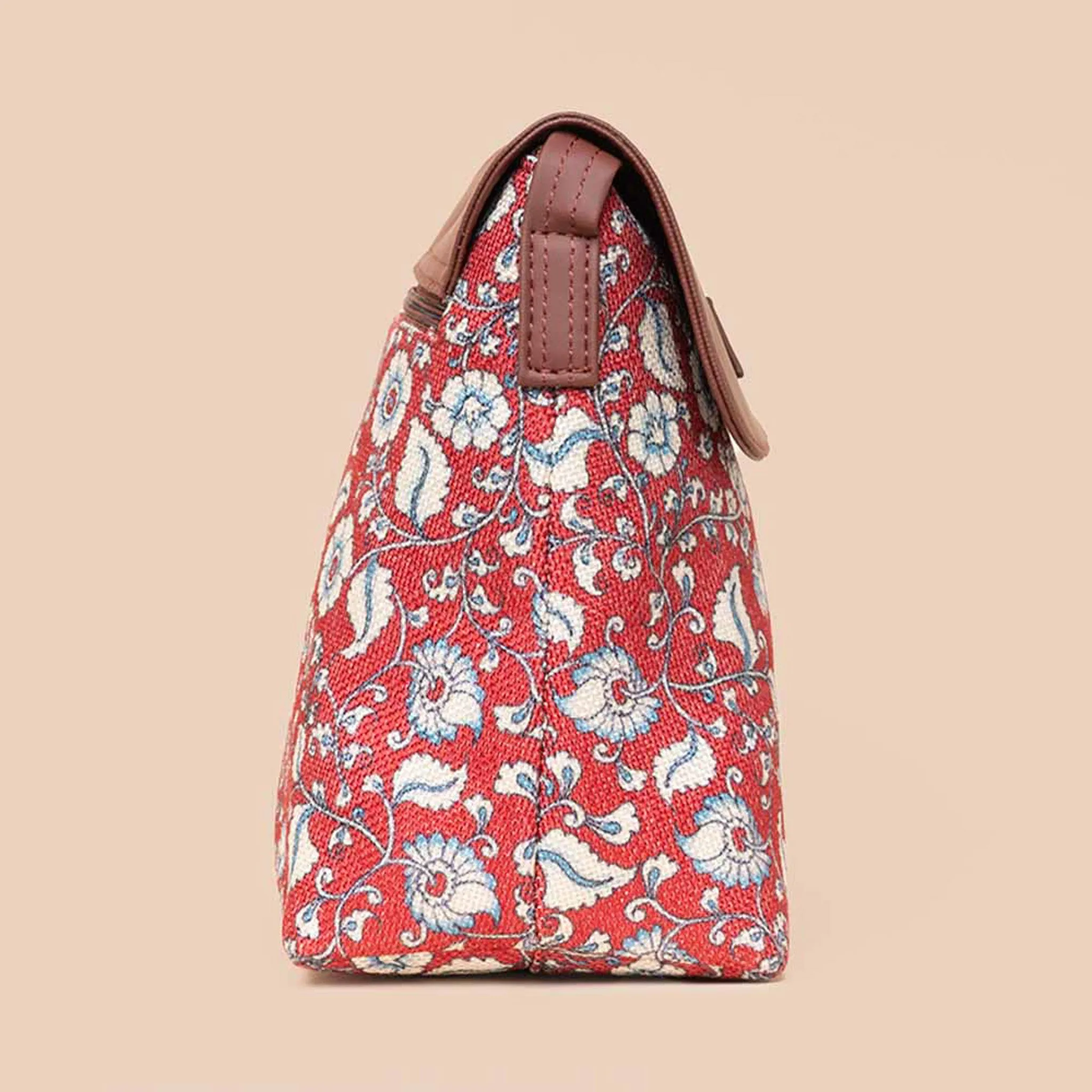Chittoor Red Kalamkari Flap Sling Bag