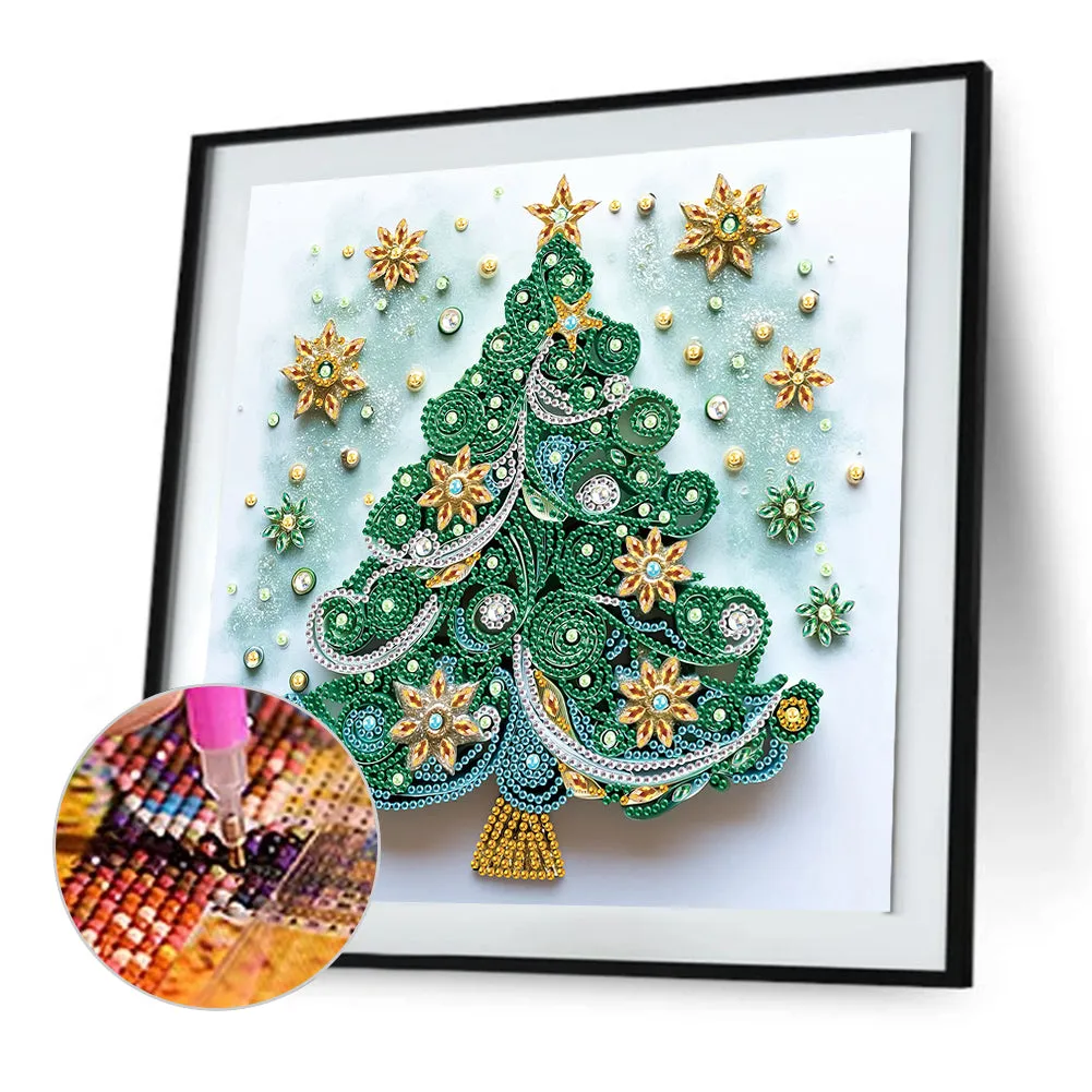 Christmas Tree - Partial Special-Shaped Drill Diamond Painting 30*30CM
