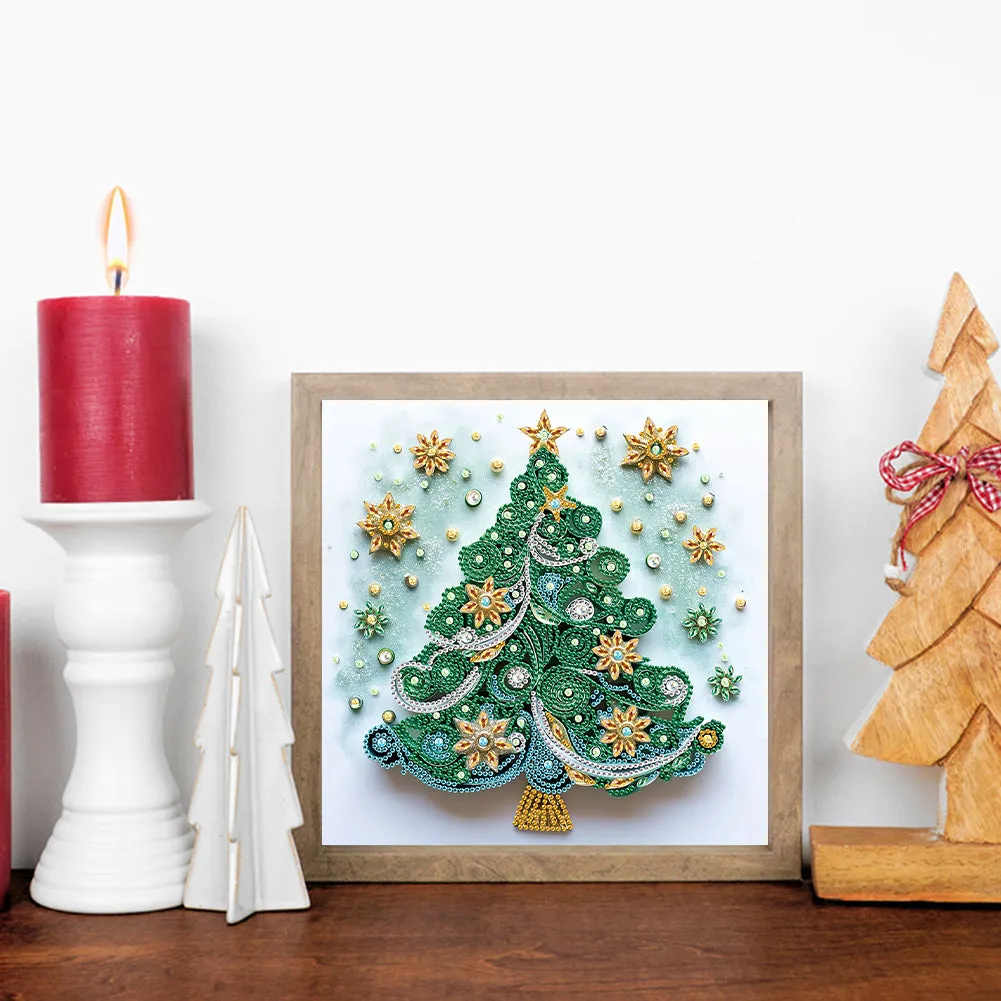 Christmas Tree - Partial Special-Shaped Drill Diamond Painting 30*30CM