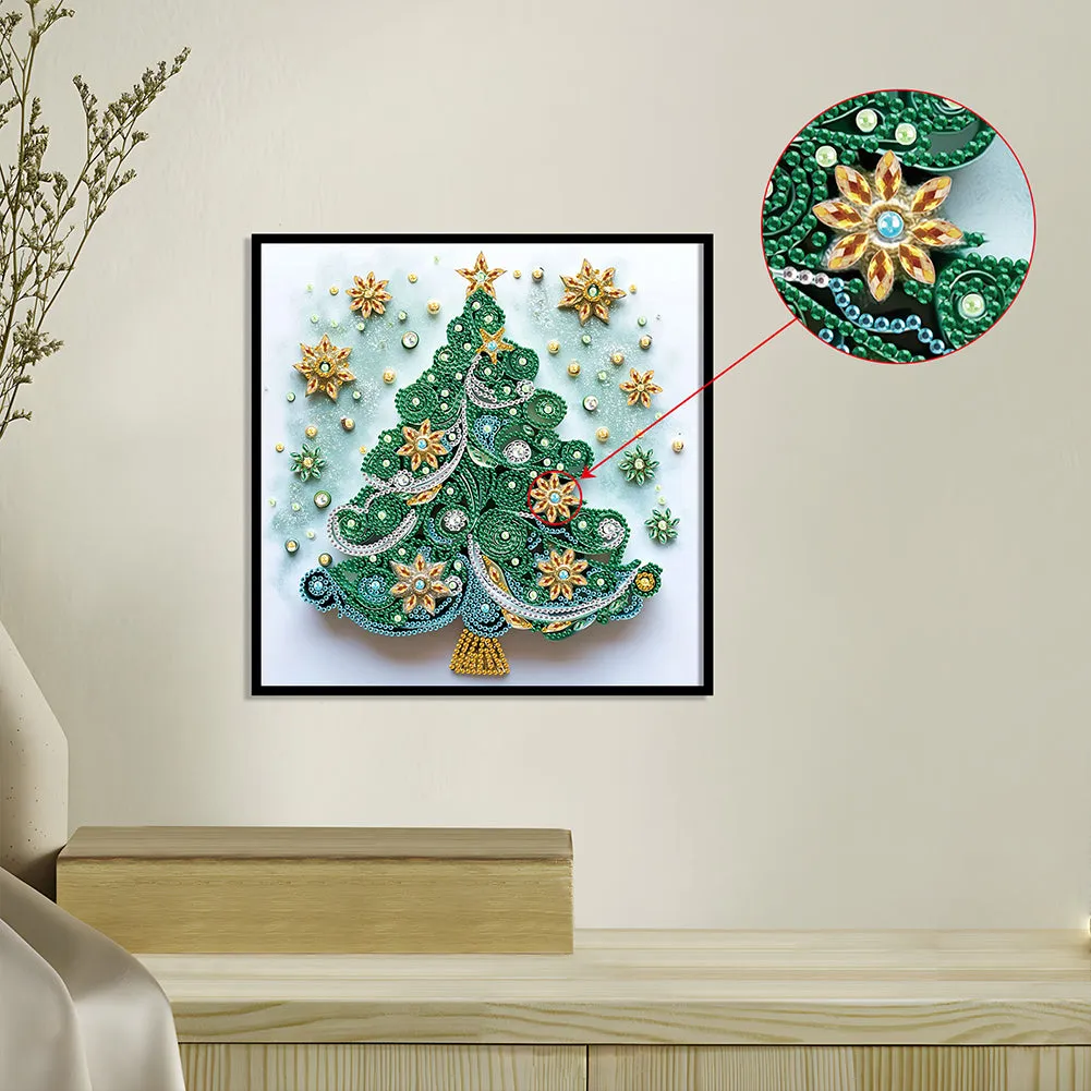Christmas Tree - Partial Special-Shaped Drill Diamond Painting 30*30CM