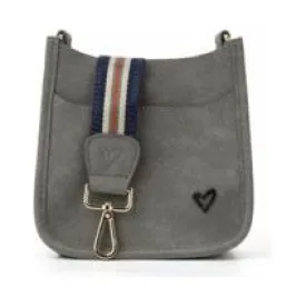 CLEARANCE: Elm Mini Vegan Suede Messenger - Grey