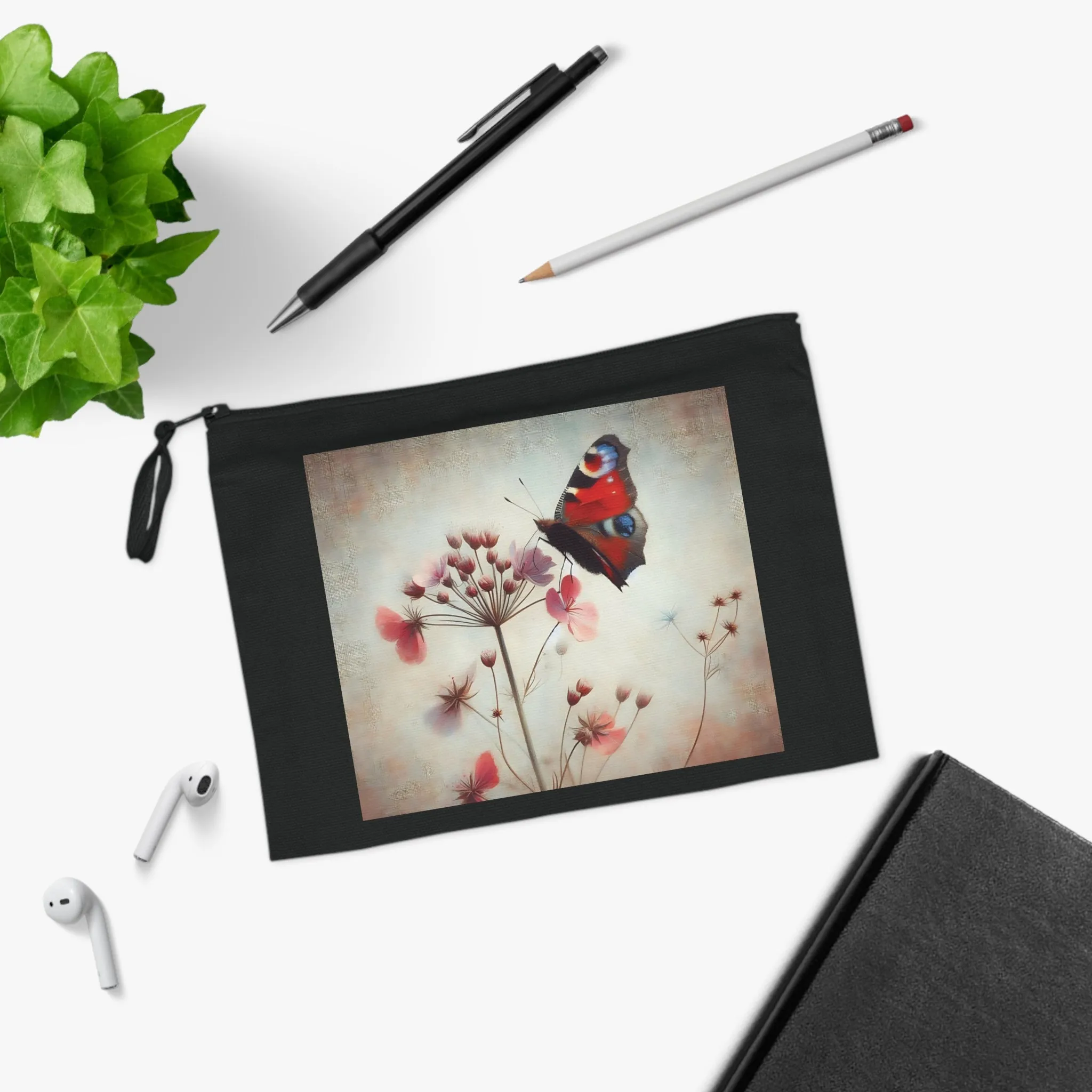 Colorful butterfly on a flower in pastel colors Pencil Case