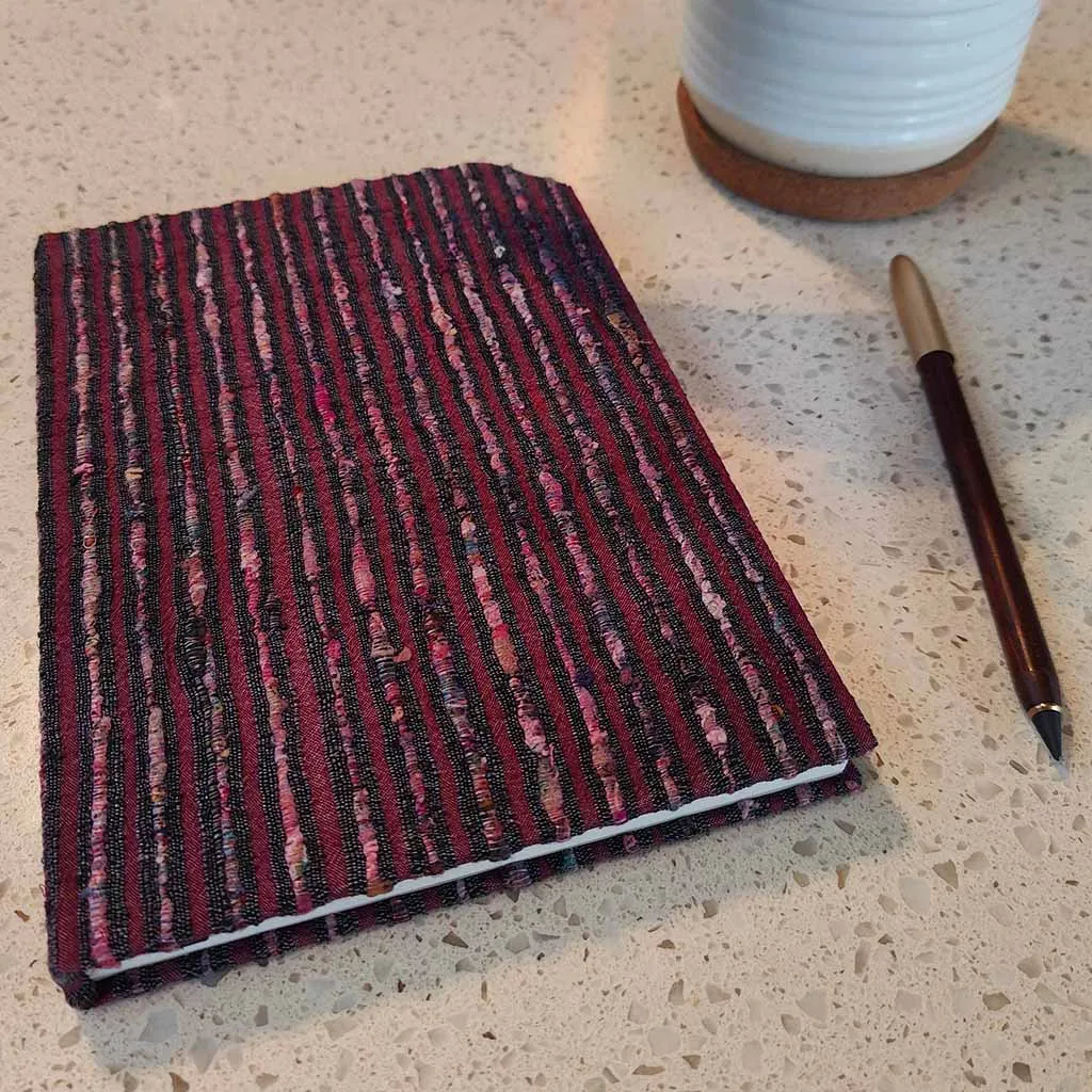 Donna Del Lago Costume Fabric Notebook A5 - Purple Stripe