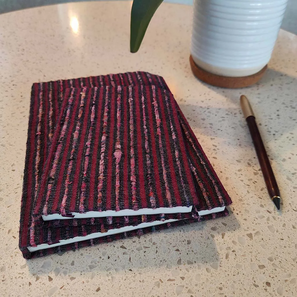Donna Del Lago Costume Fabric Notebook A5 - Purple Stripe