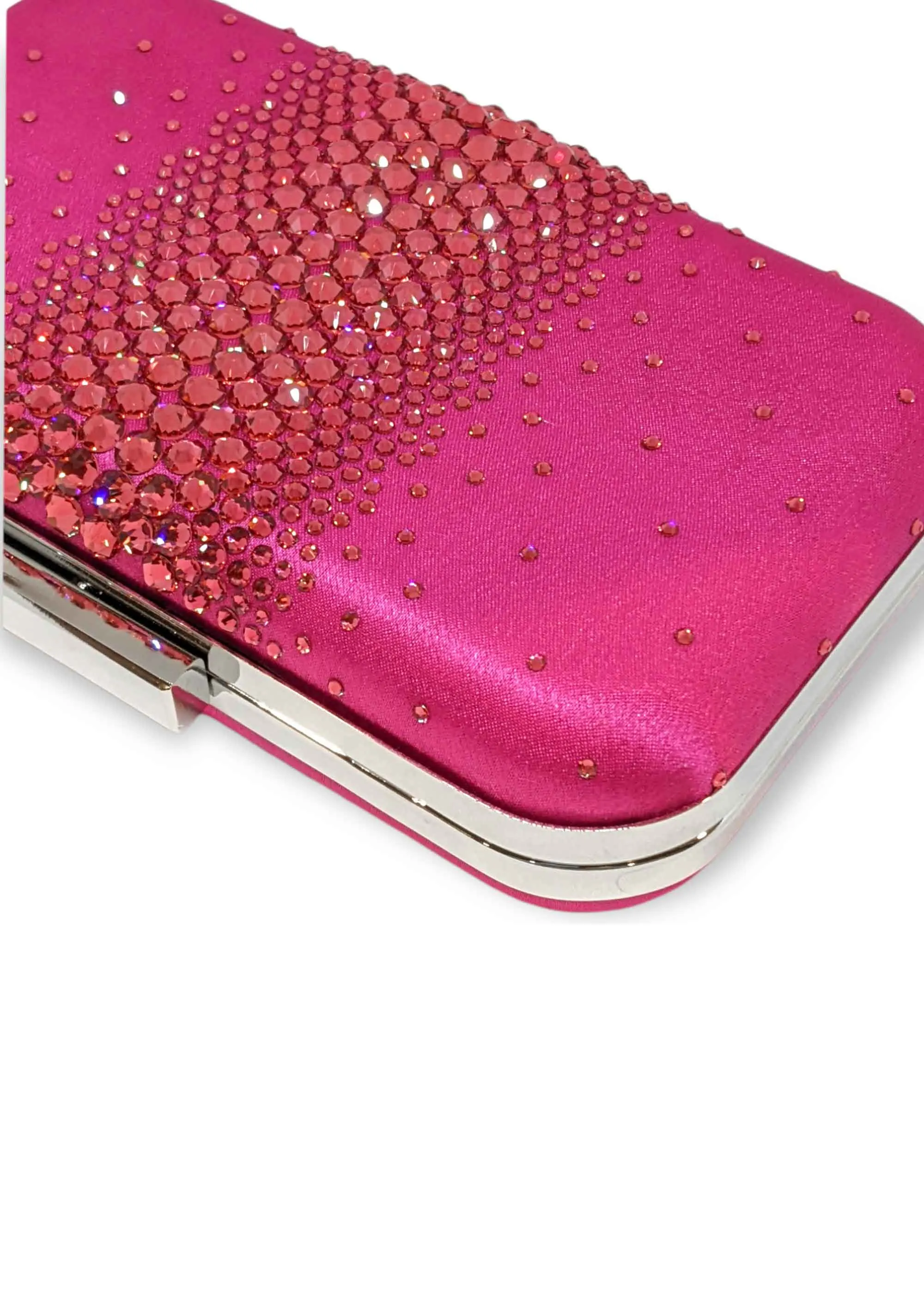 Ella Hot Pink Crystal Clutch