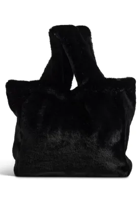 Faux Fur Le Mink Tote - Black