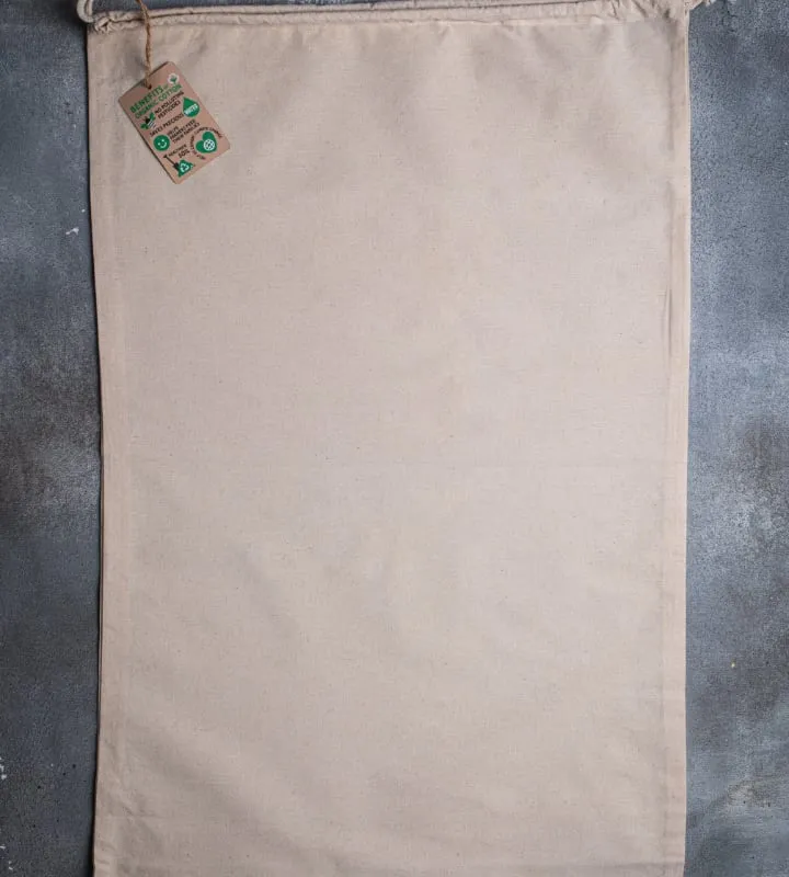 GOTS Organic 5oz Natural Cotton Drawstring Pouch - 500x750mm