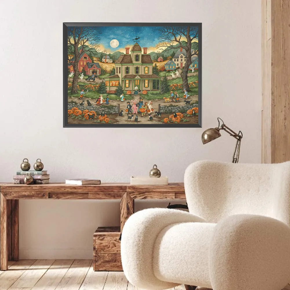 Halloween Haunted House - Full Square Drill Diamond Painting 60*45CM