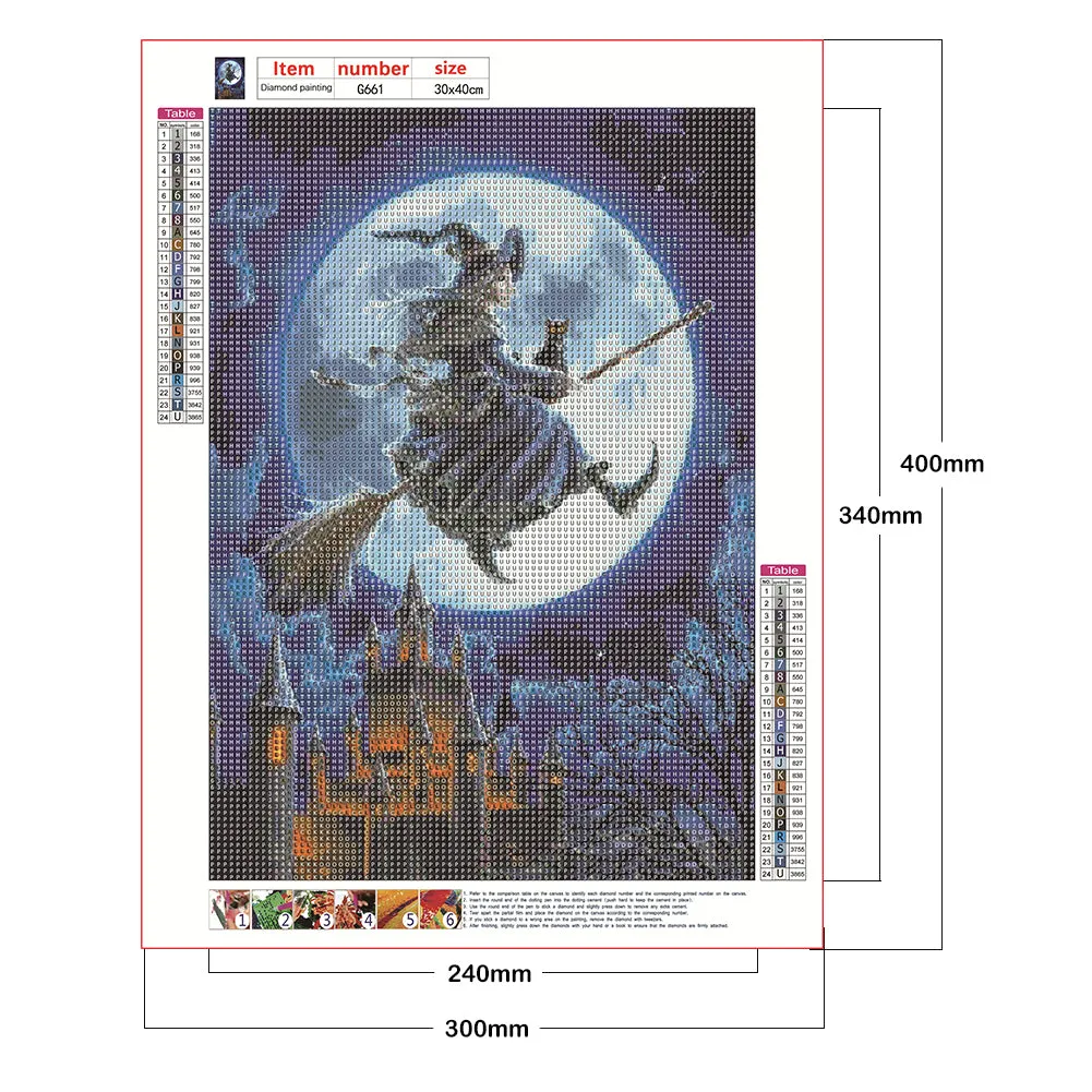 Halloween Witch - Full Round Drill Diamond Painting 30*40CM