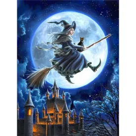 Halloween Witch - Full Round Drill Diamond Painting 30*40CM