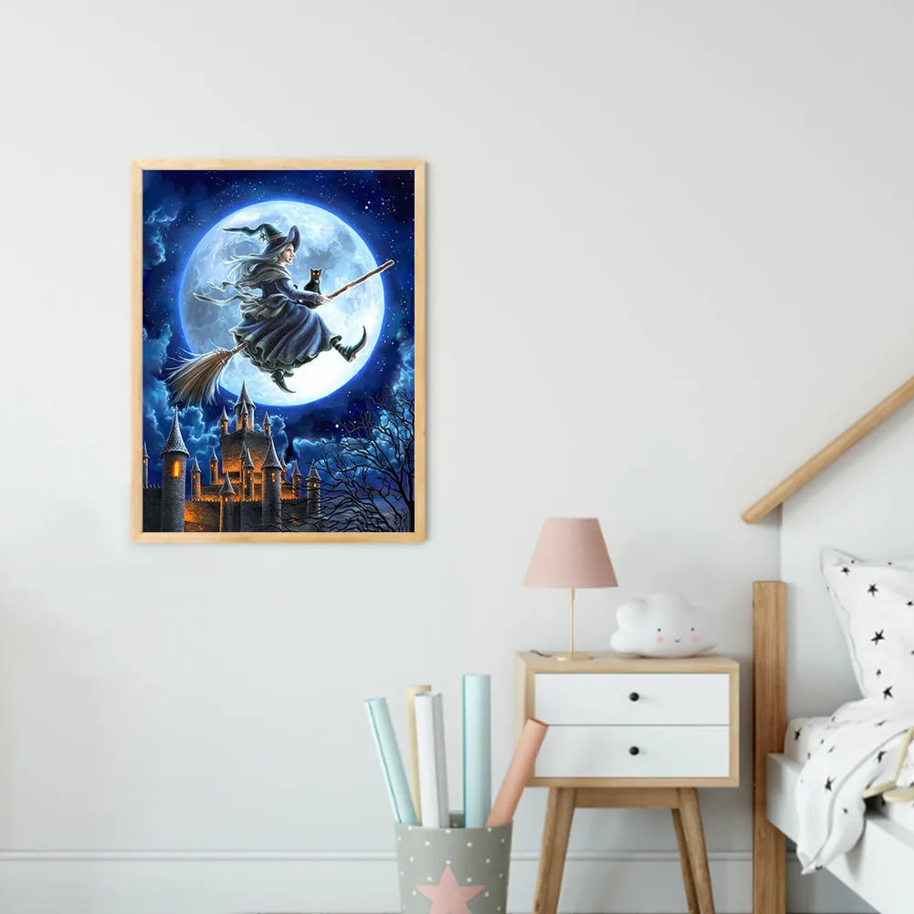 Halloween Witch - Full Round Drill Diamond Painting 30*40CM
