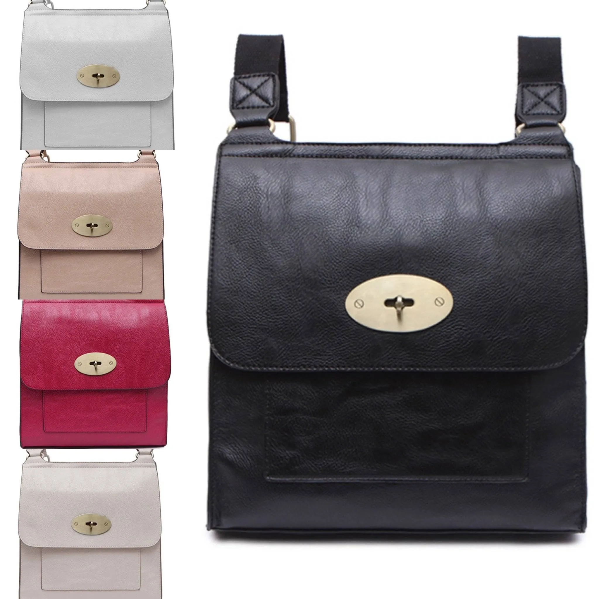 Large Tilly Messenger Crossbody Bag Grey