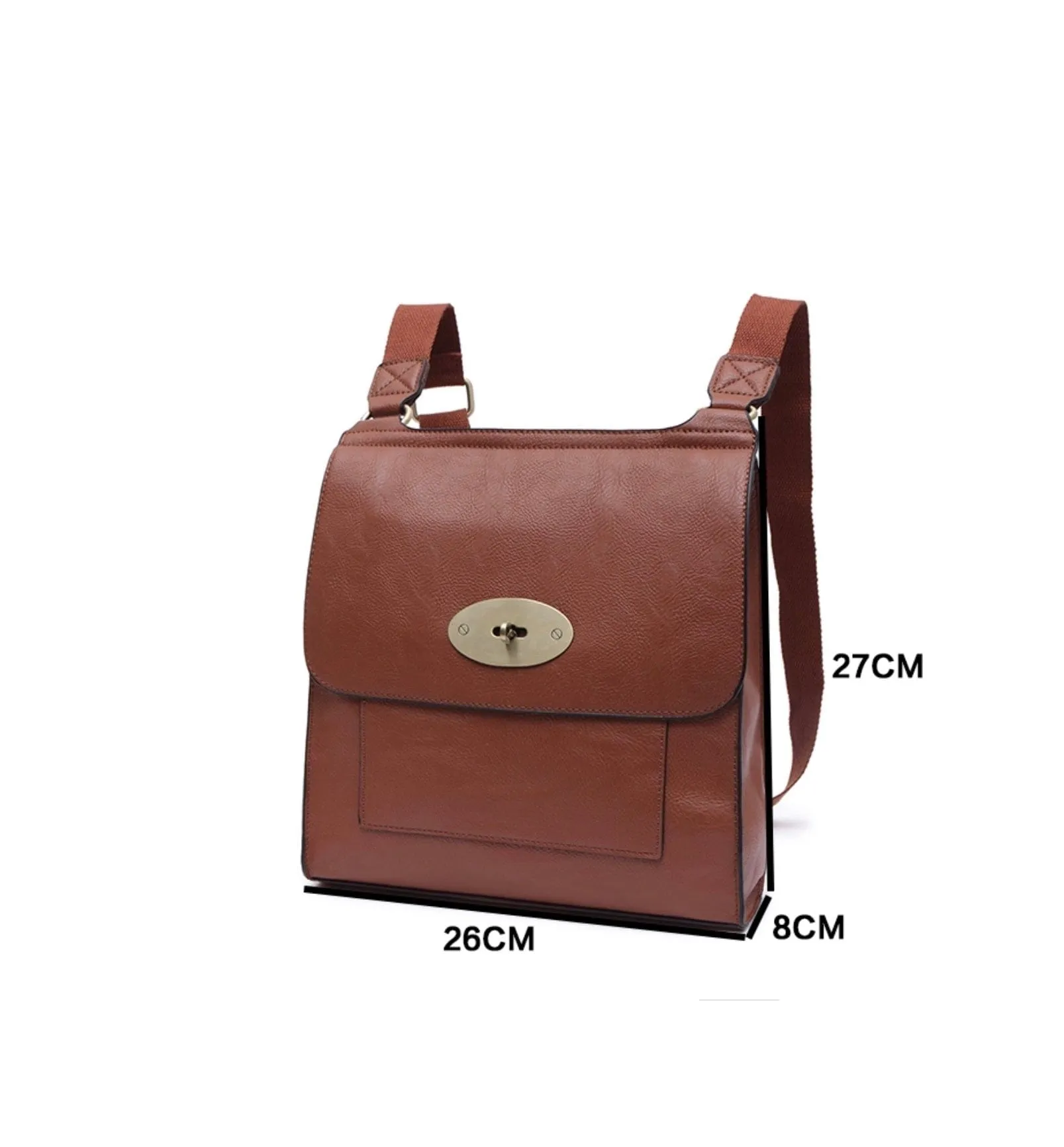 Large Tilly Messenger Crossbody Bag Grey