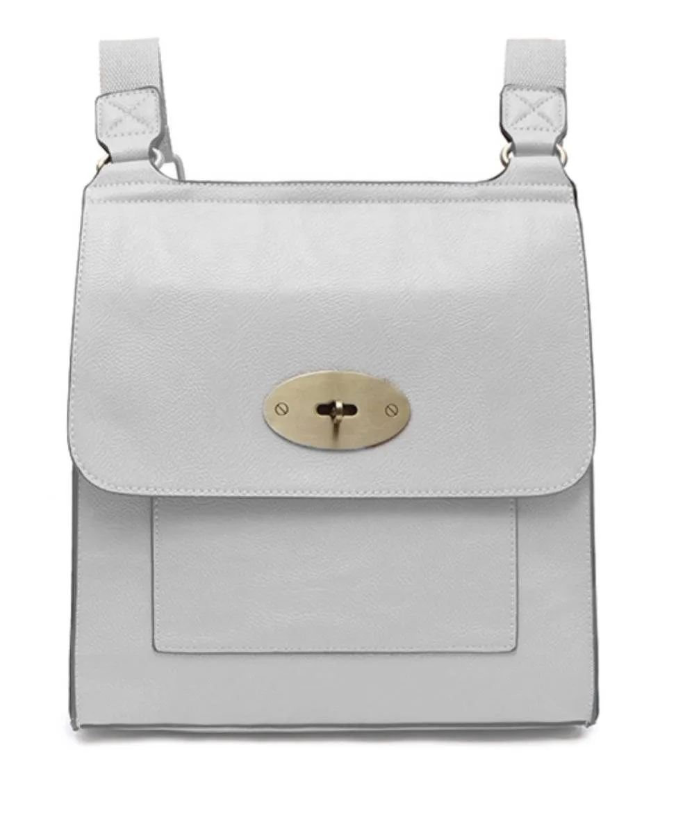 Large Tilly Messenger Crossbody Bag Grey