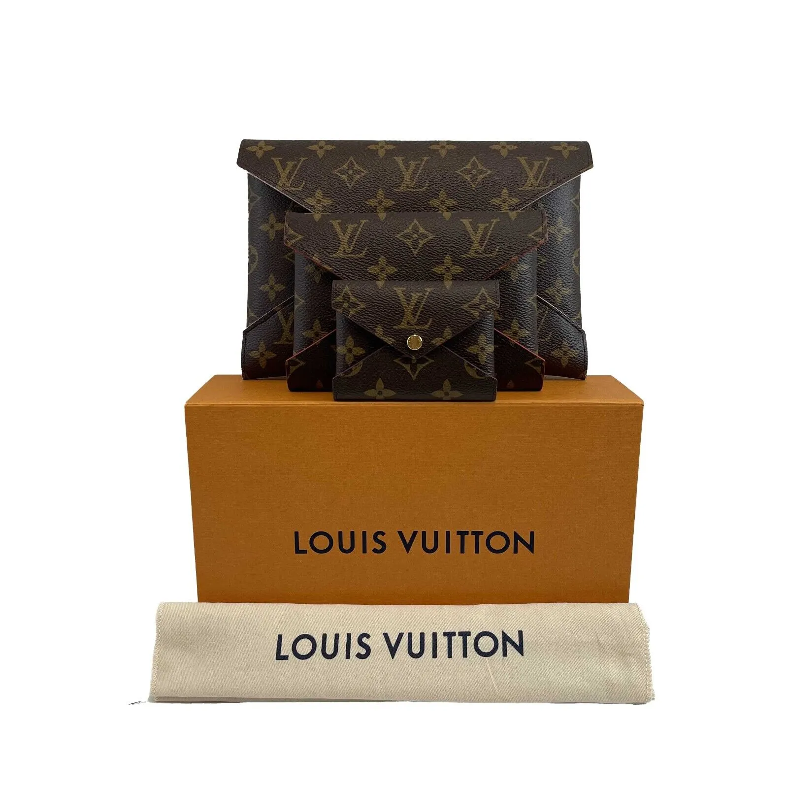 Louis Vuitton NEW Kirigami Monogram Canvas Clutch Pochette Set