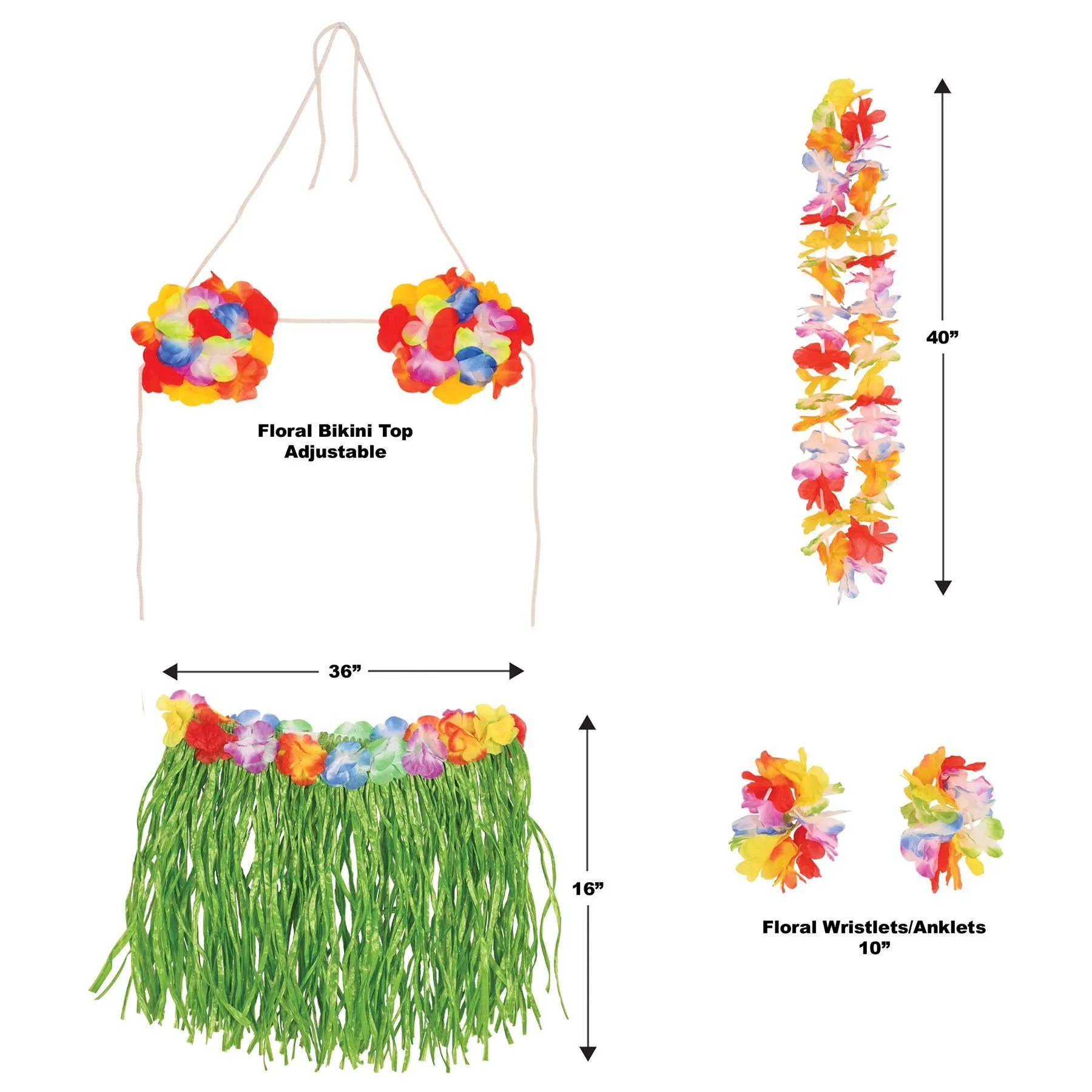 Luau Party Adult Hula Set (12 Packages)