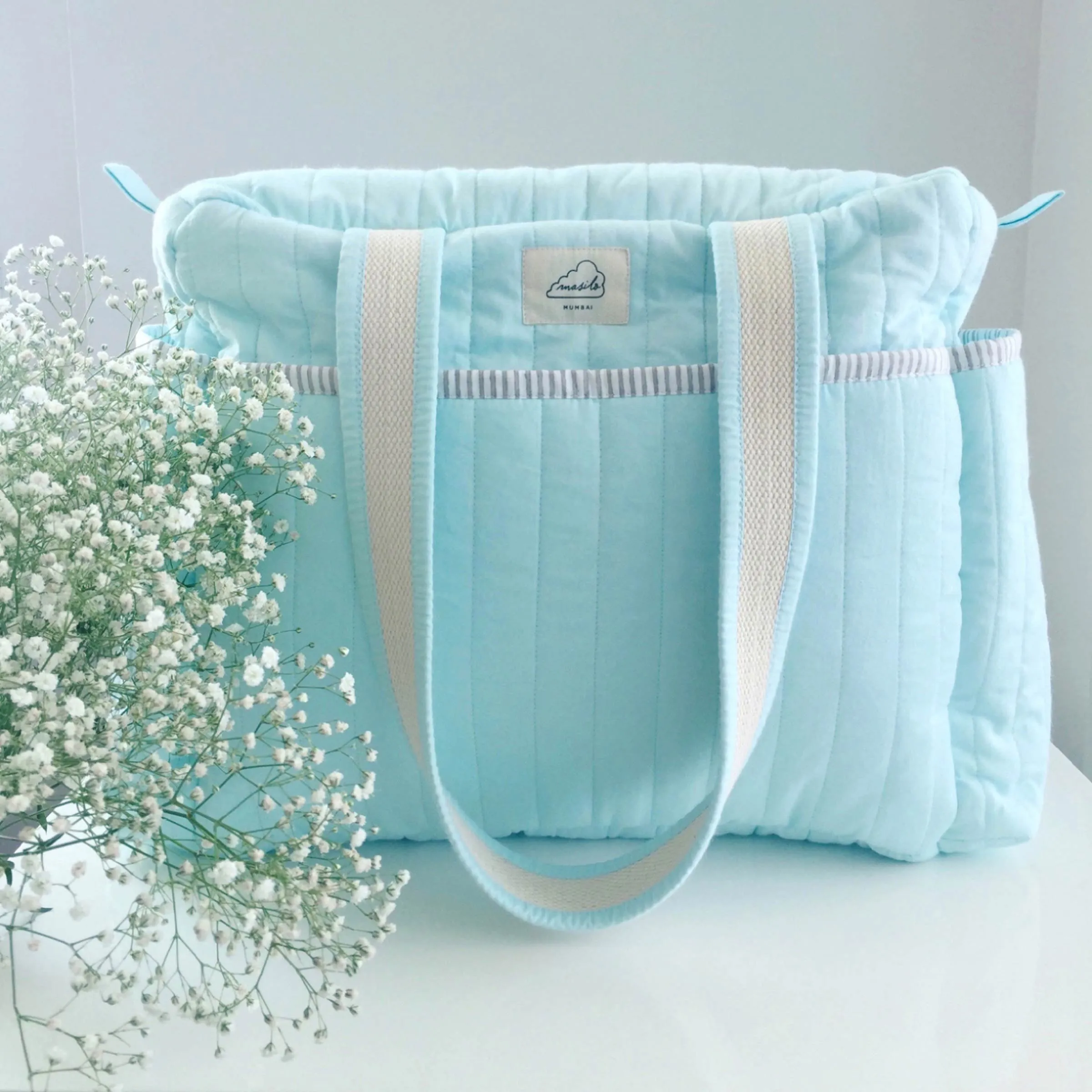 Masilo Organic Cotton Changing Bag – Sky
