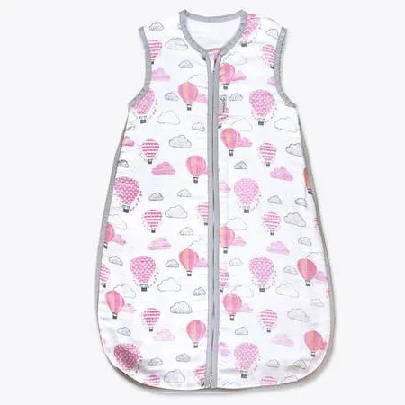 Masilo Organic Muslin Sleeping Bag - Up, Up & Away(Pink)