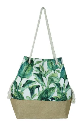 MBS0031 Tropical Leaves Tote Beach Bag (SANDBAG)