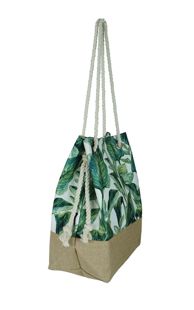 MBS0031 Tropical Leaves Tote Beach Bag (SANDBAG)