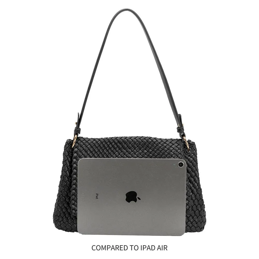 Natalia Recycled Vegan Shoulder Bag Black