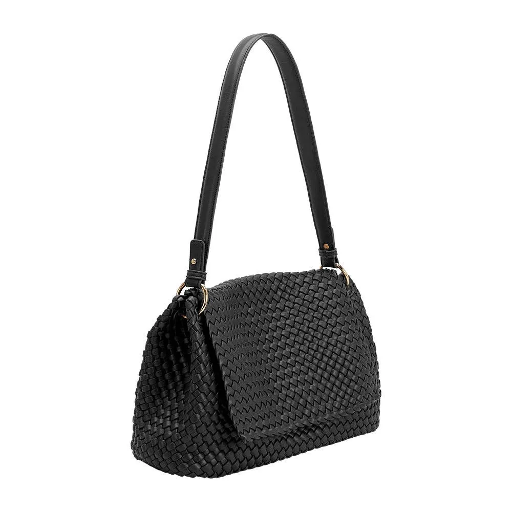 Natalia Recycled Vegan Shoulder Bag Black
