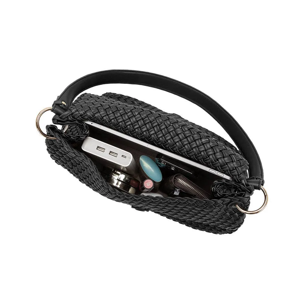 Natalia Recycled Vegan Shoulder Bag Black