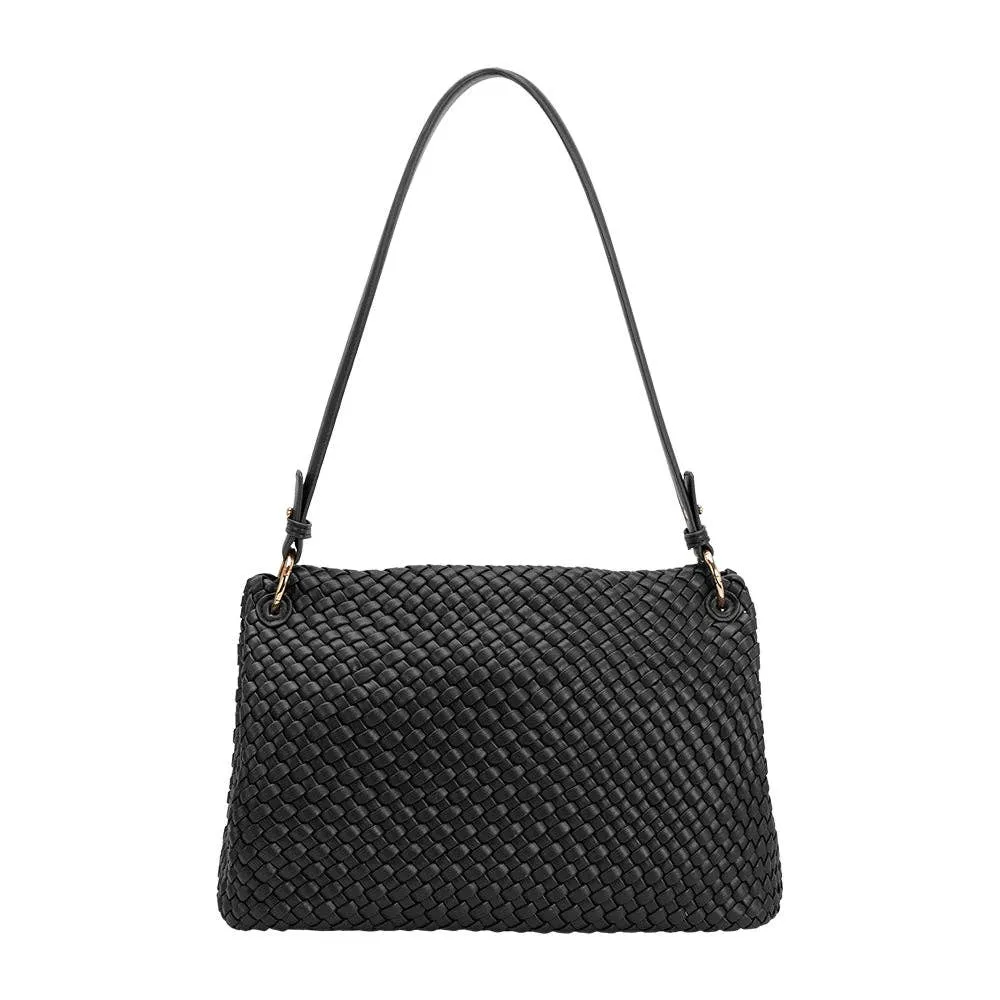 Natalia Recycled Vegan Shoulder Bag Black