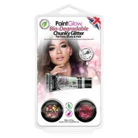 PaintGlow Bio-Degradable Chunky Glitter for Face, Body & Hair (Pack 5)