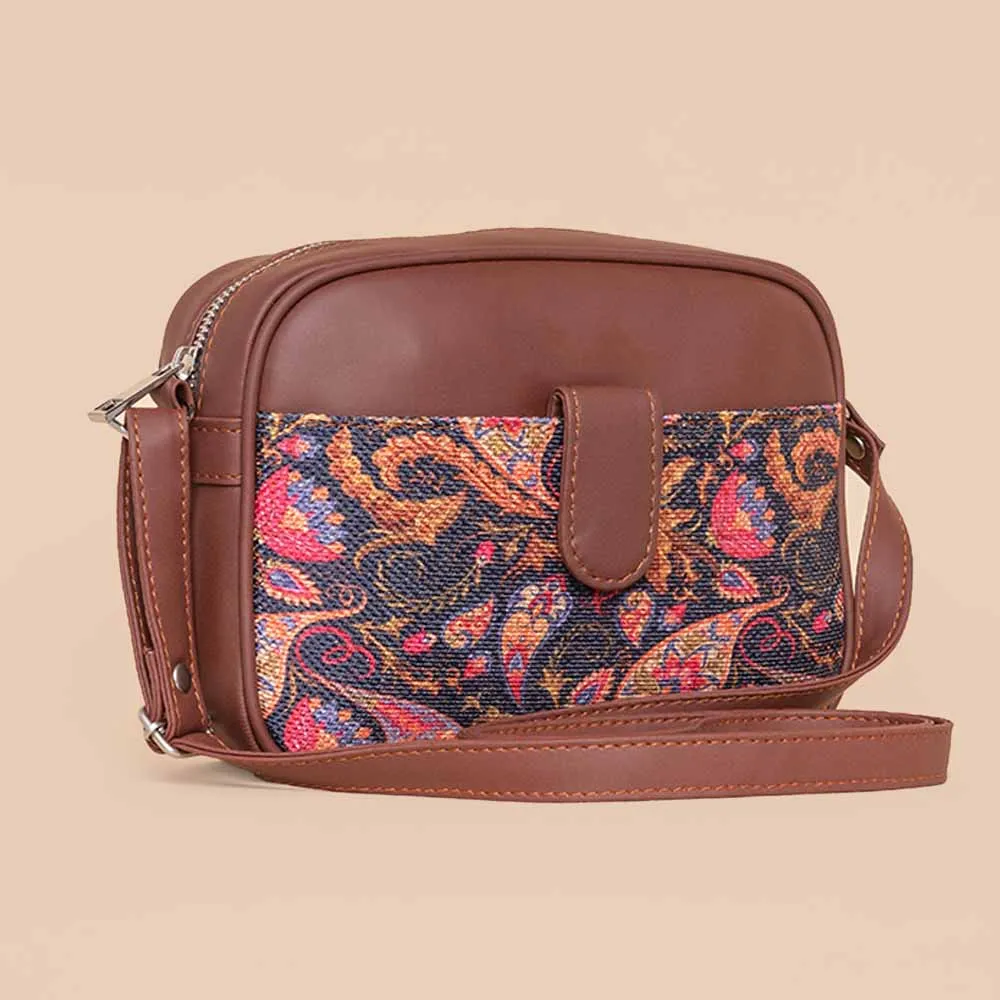 Paisley Print Magnetic Sling Bag