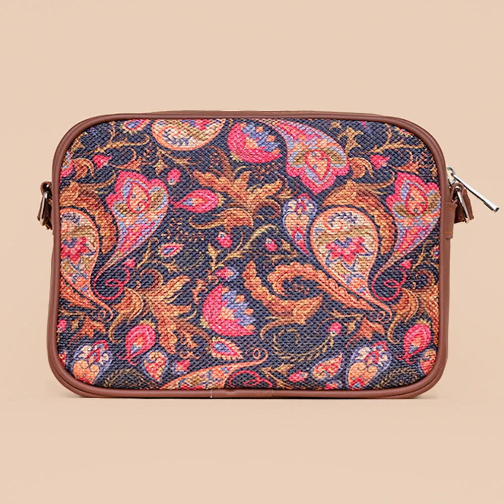 Paisley Print Magnetic Sling Bag