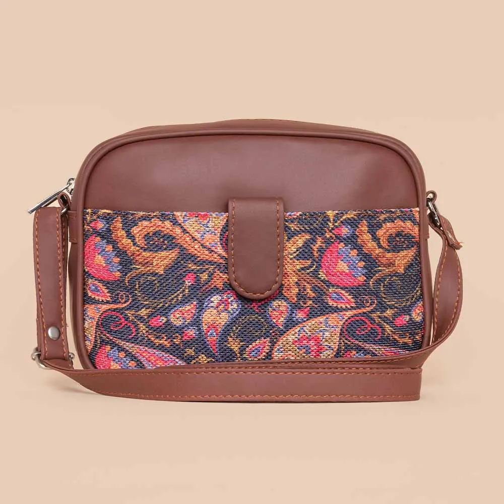 Paisley Print Magnetic Sling Bag