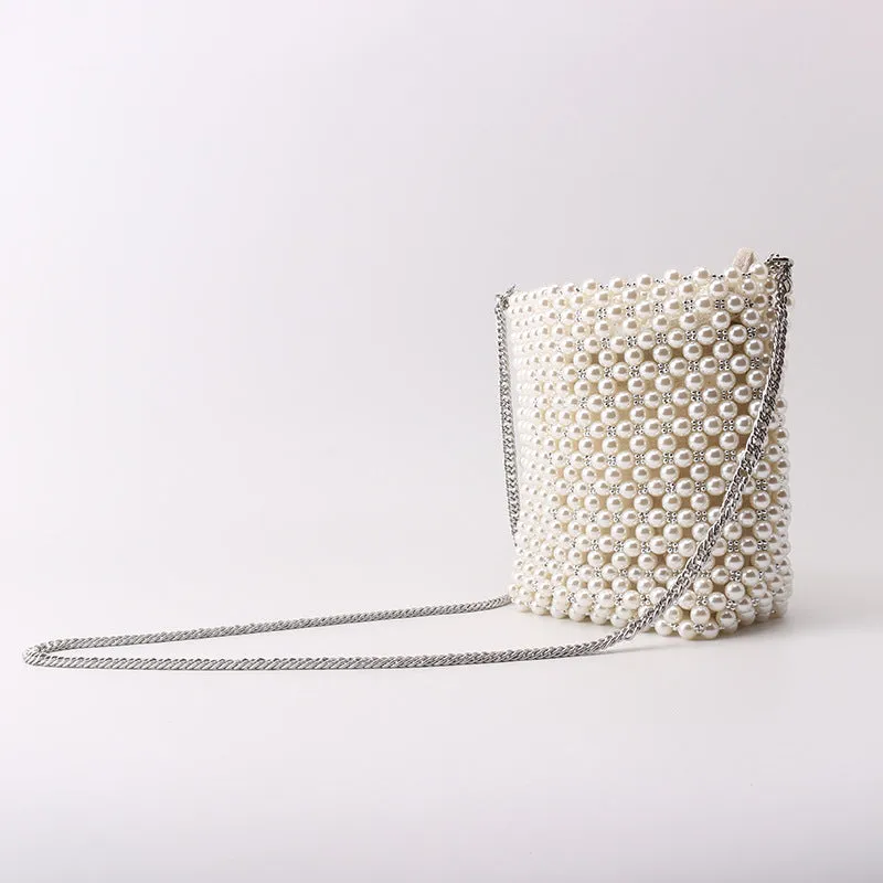 Pearl Bucket Shoulder Grab Handbag