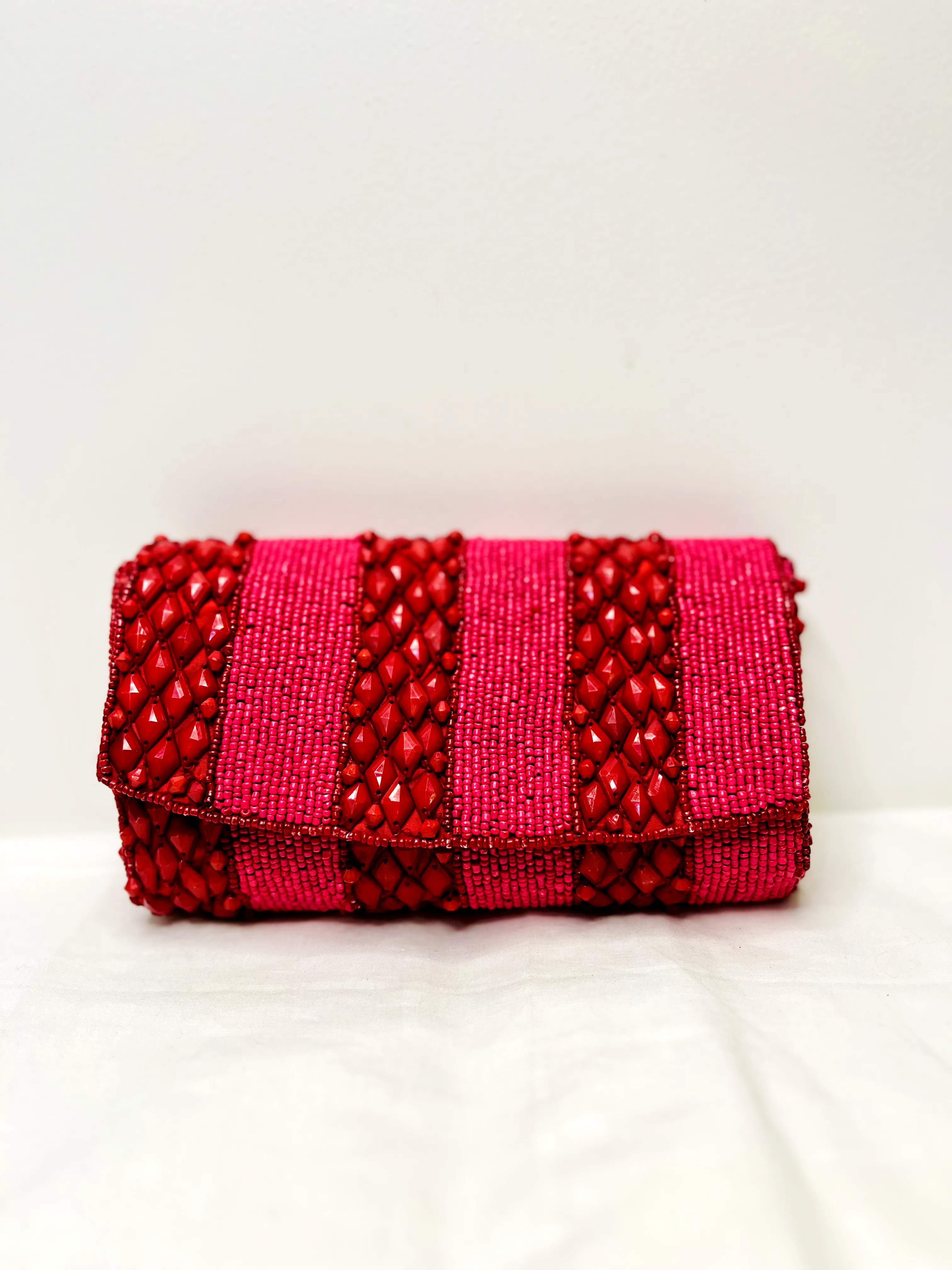 Red Beaded Sling Bag