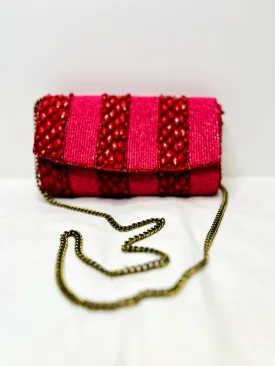 Red Beaded Sling Bag