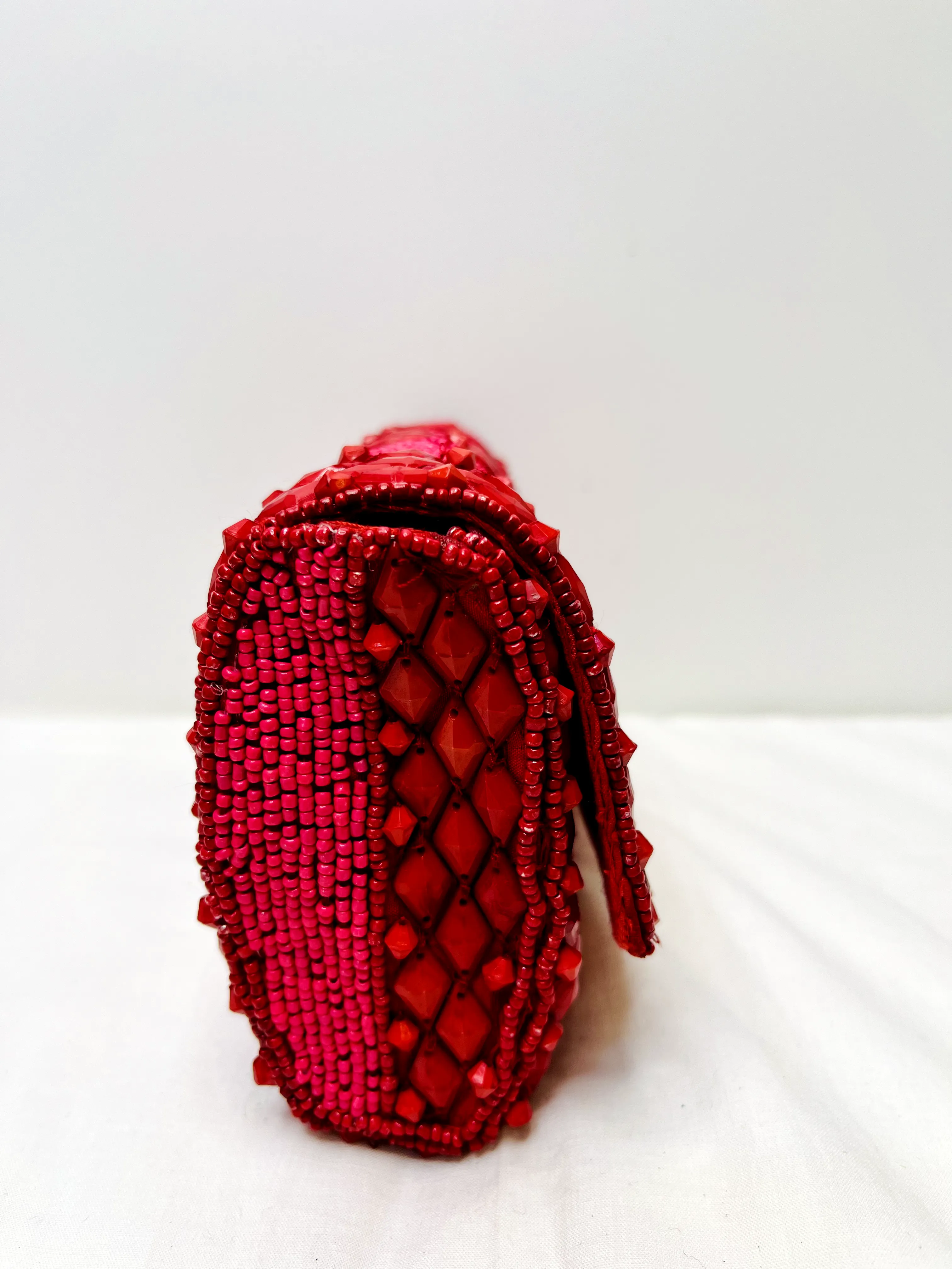Red Beaded Sling Bag