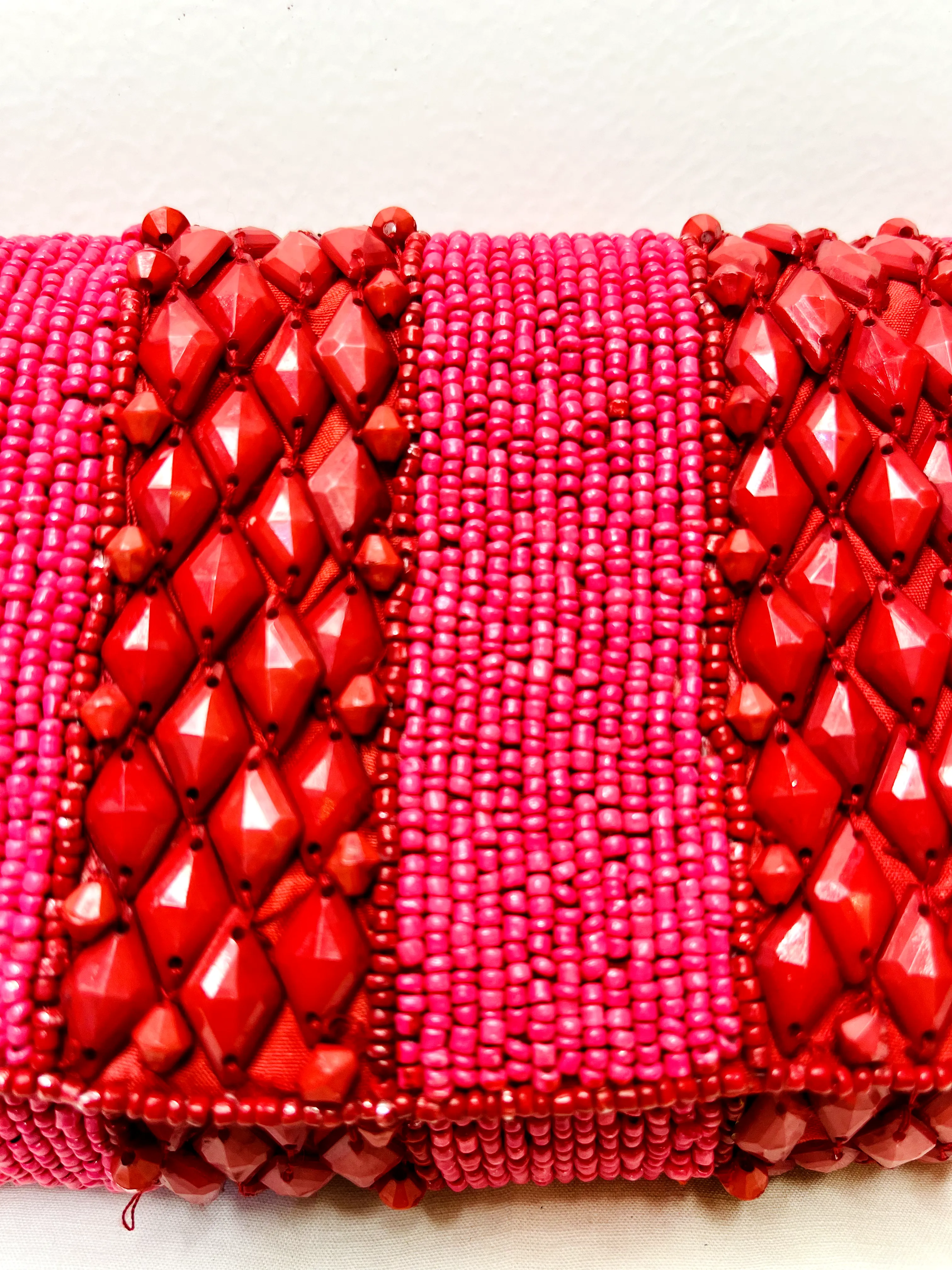 Red Beaded Sling Bag